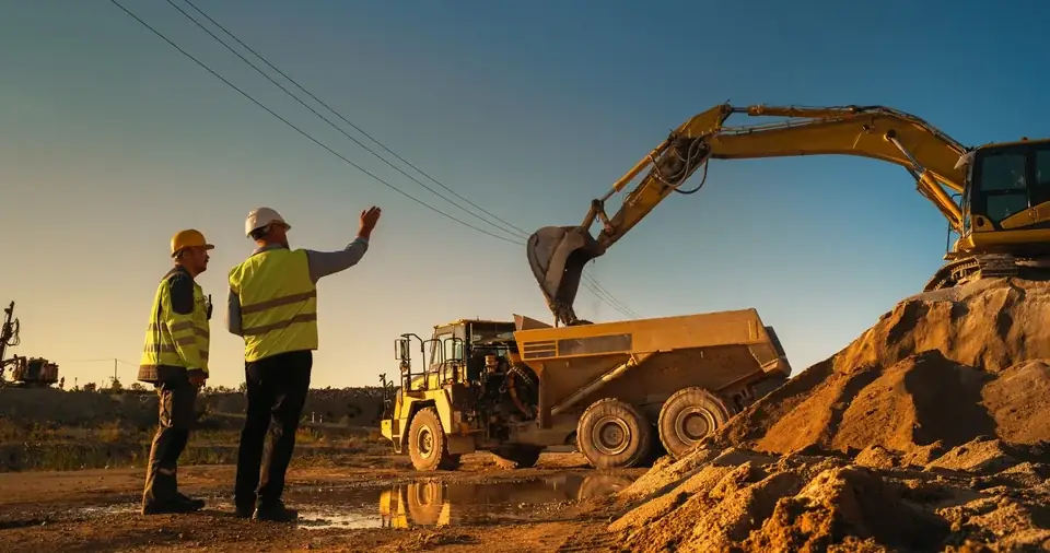 Equipment professionals at a construction site